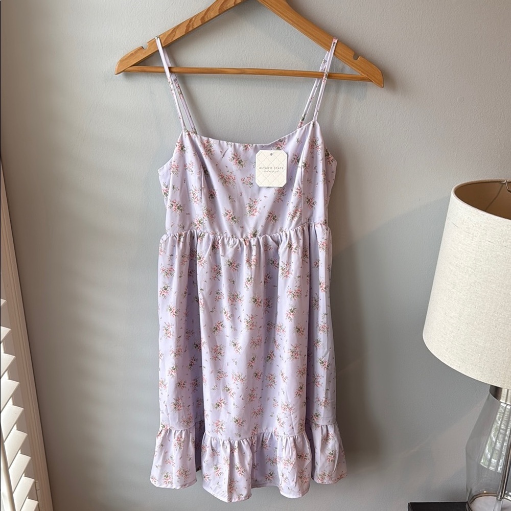 ALTAR'D STATE Lavender Floral Mini Dress